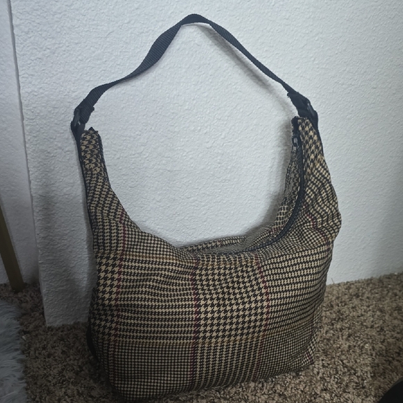 Ralph Lauren Nylon Colorful Houndstooth Shoulder Hobo Bag (EUC)🩶🤎🖤 - Picture 11 of 11